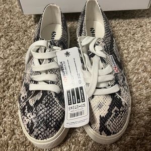 Snake skin Superga platform shoes